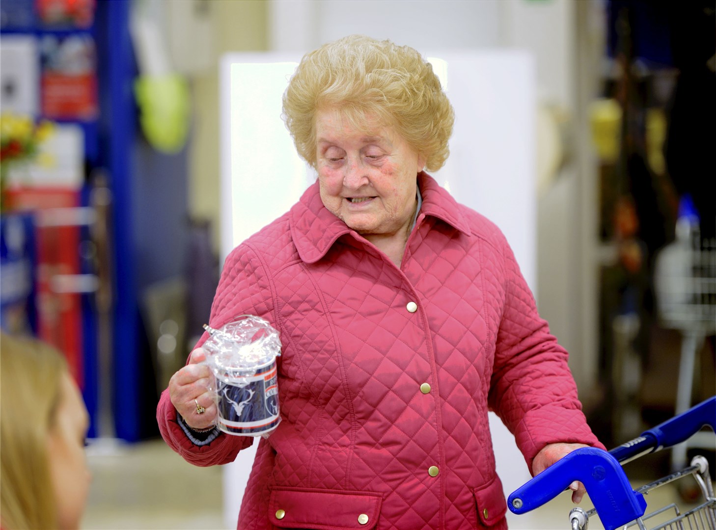 Shirley Ross looking at a Ross County mug. Picture: James MacKenzie