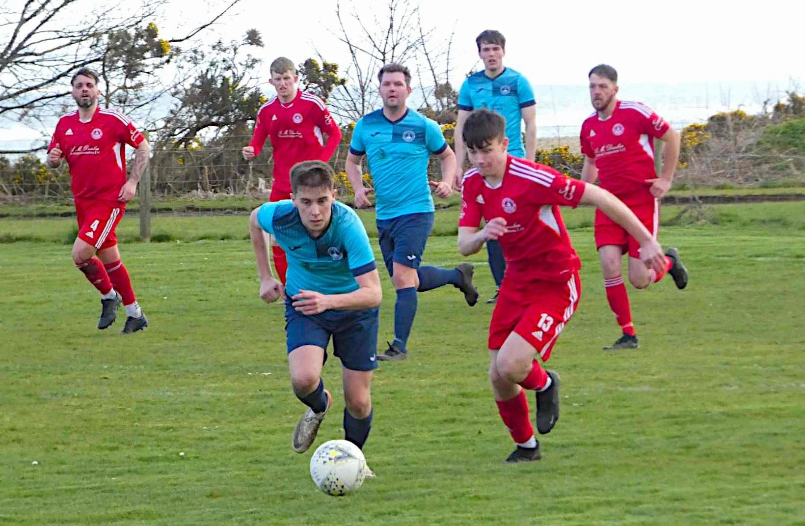 Golspie Stafford and Brora Wanderers met in the first round of the Stafford Cup. Picture: Justine Clark