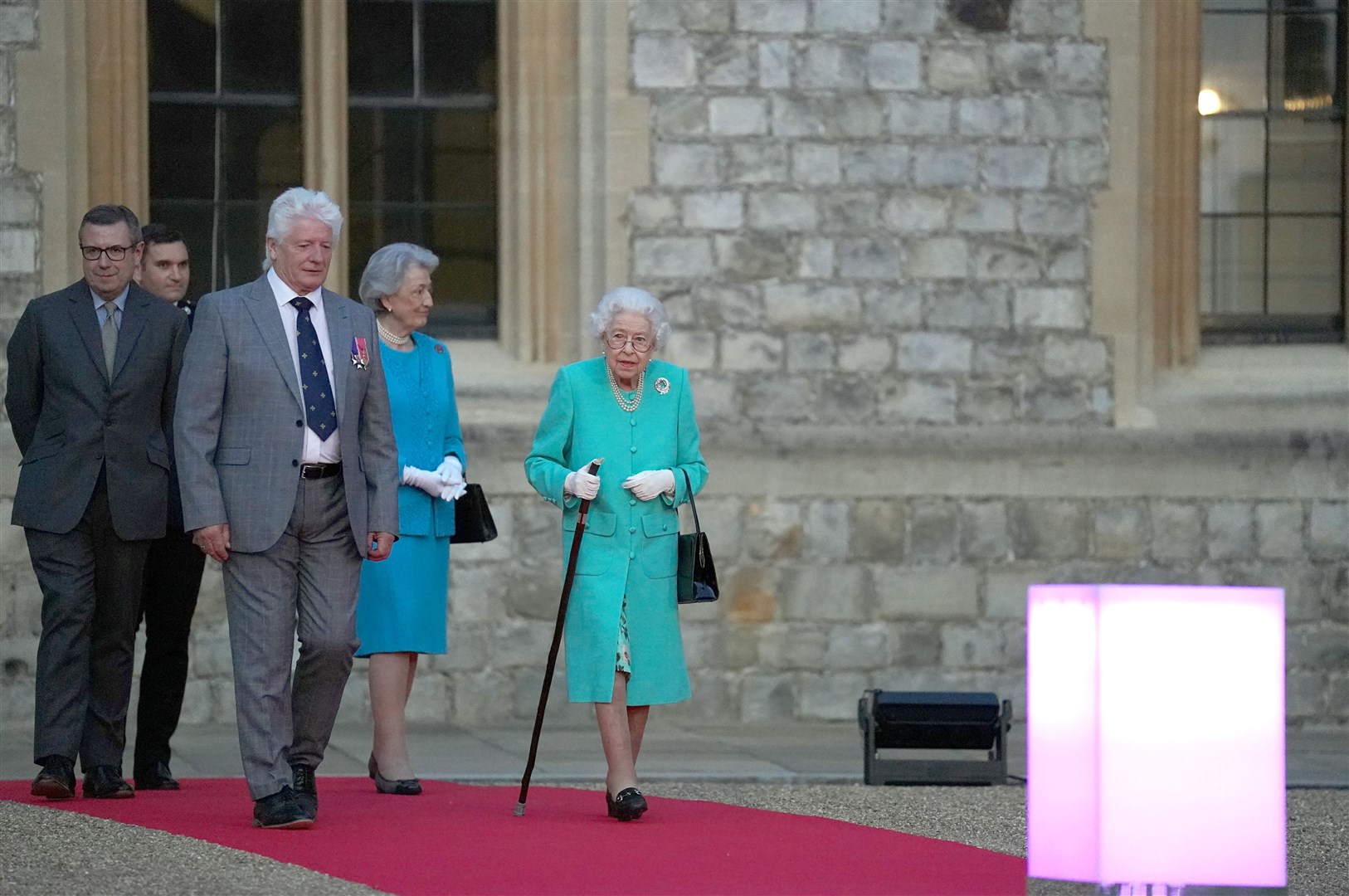 The Queen symbolically lead the lighting of the principal Jubilee beacon at Windsor Castle (Steve Parsons/PA)