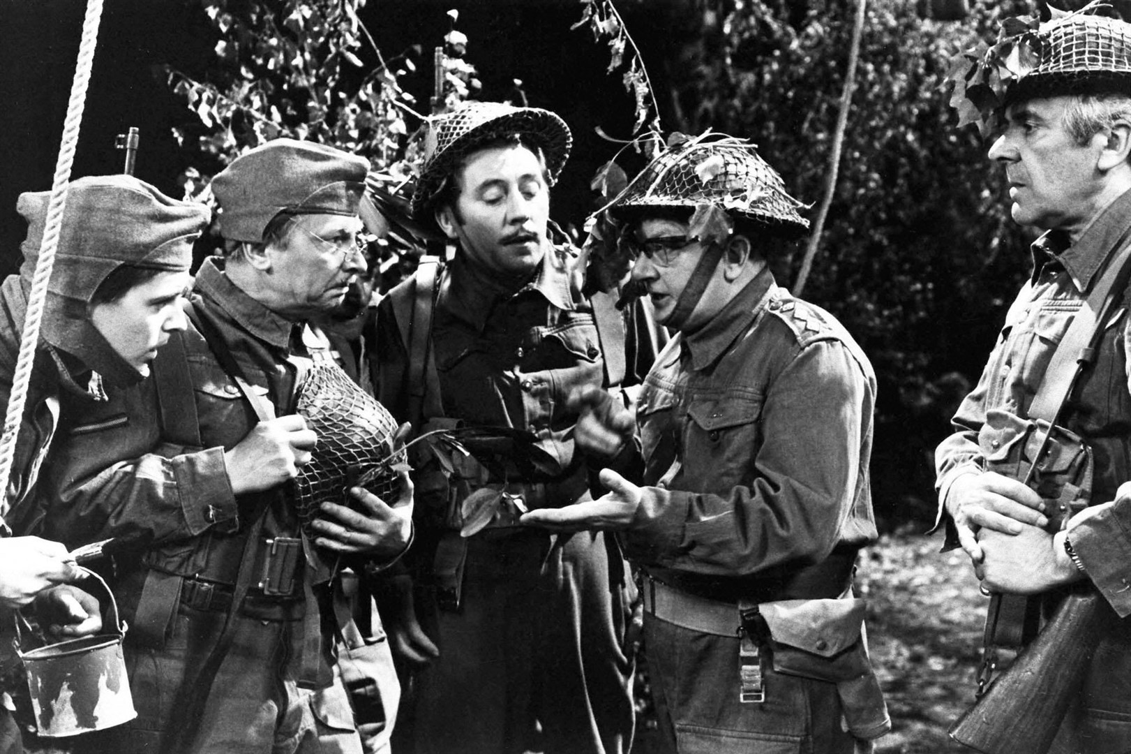 Ian Lavender, Clive Dunn, James Beck, Arthur Lowe and John Le Mesurier in Dad’s Army (BBC)