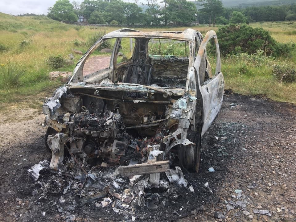 The car was found torched in Applecross near the beach.