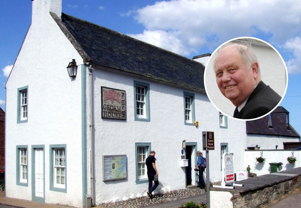 William Bound (inset) embezzled thousands of pounds from Groam House Museum in Rosemarkie.