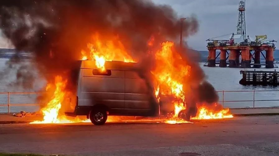 The van blaze highlighted the best of community spirit but also raised concerns about fire cover. Picture: GoFundMe page