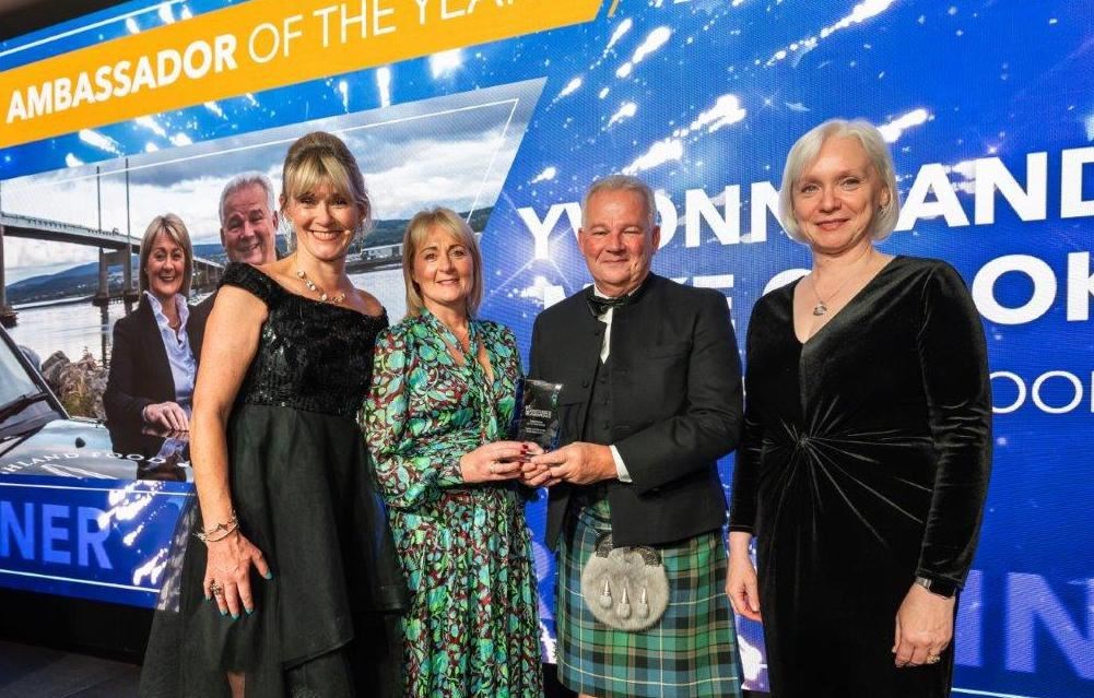 Yvonne and Mike Crook (centre) picked up the ambassadors of the year award in 2023.