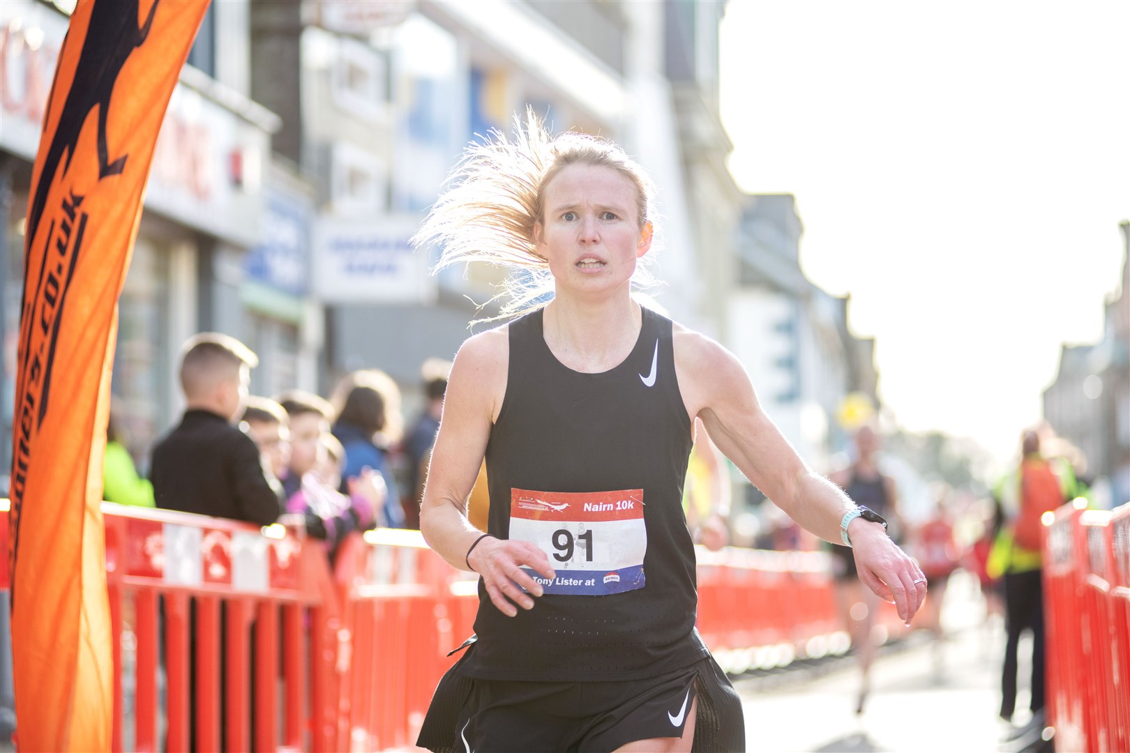 1st female runner and 13th overall - Catriona Fraser with a time of 36:47...2022 Nairn Road Runners organised Nairn 10k Race...Picture: Daniel Forsyth..