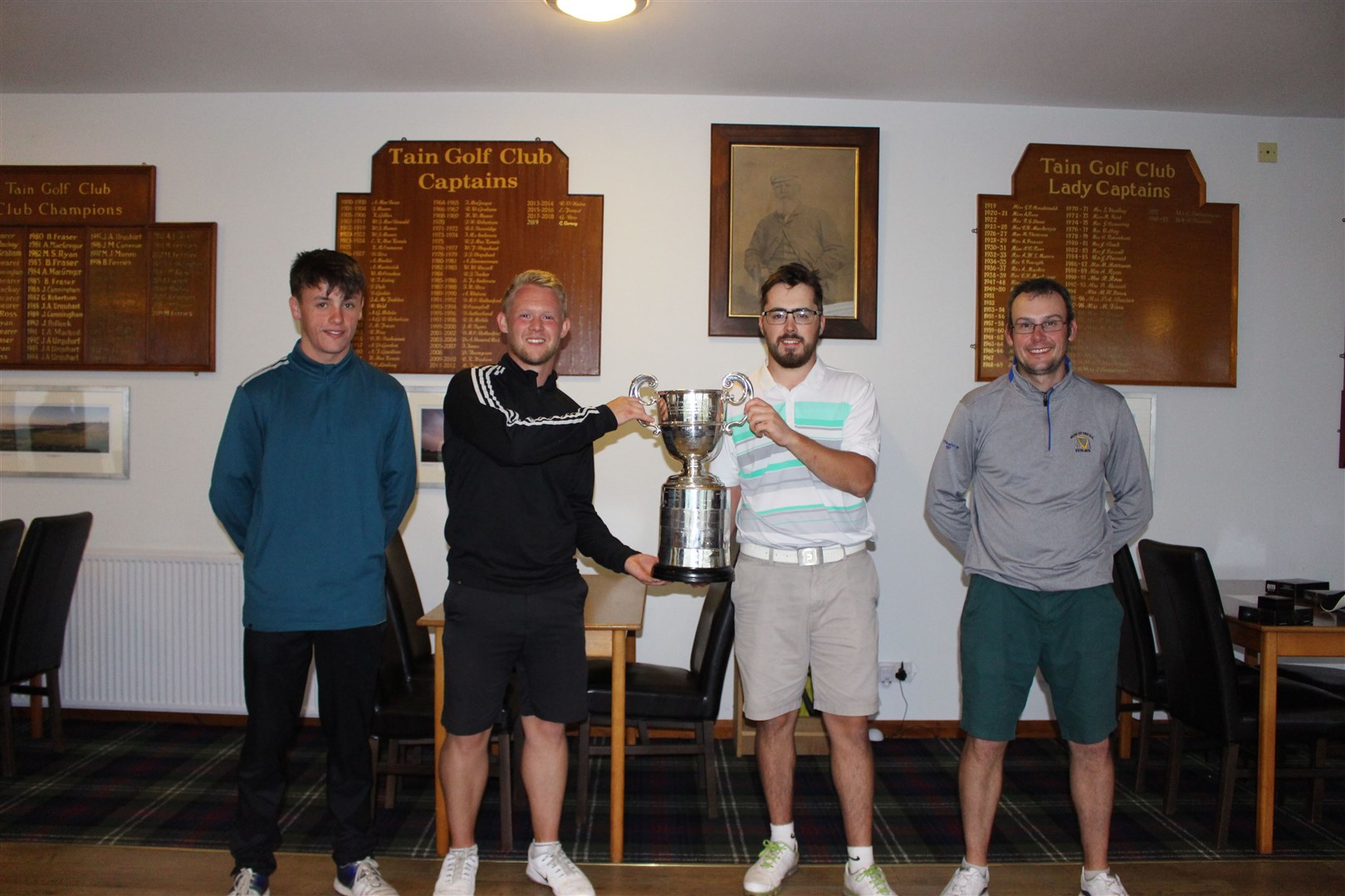Muir of Ord Golf Club won the Northern Counties Cup for the first time in 33 years. The team, Nathan Mackenzie, Shaun Johnson, Jamie Whittet and John Forbes, are pictured with the trophy after returning to Muir's clubhouse.