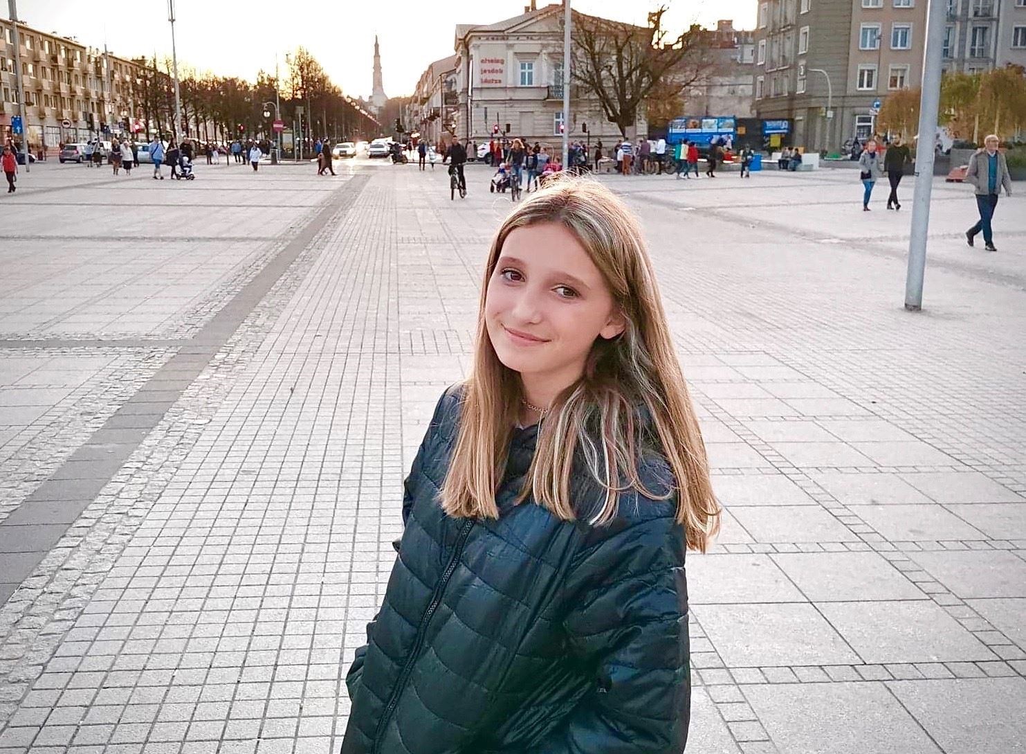 Aleksandra Olesinska, pictured before lockdown while on holiday in the town of Czespochowa in Poland, where she lived until she moved to Easter Ross aged nine.