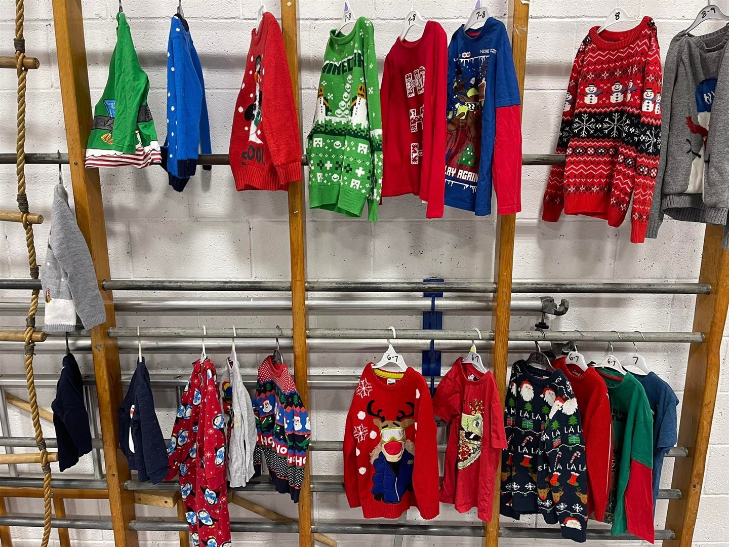 The donated jumpers have been sorted ready for collection. Picture: South Lodge Primary