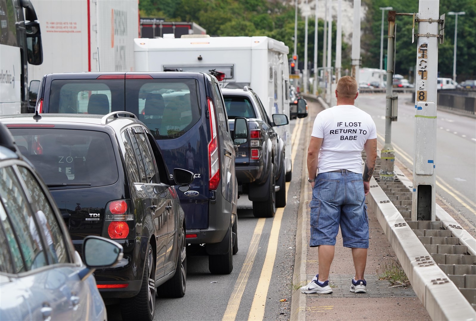 Traffic jams leading to the ferry port in Dover (Gareth Fuller/PA)