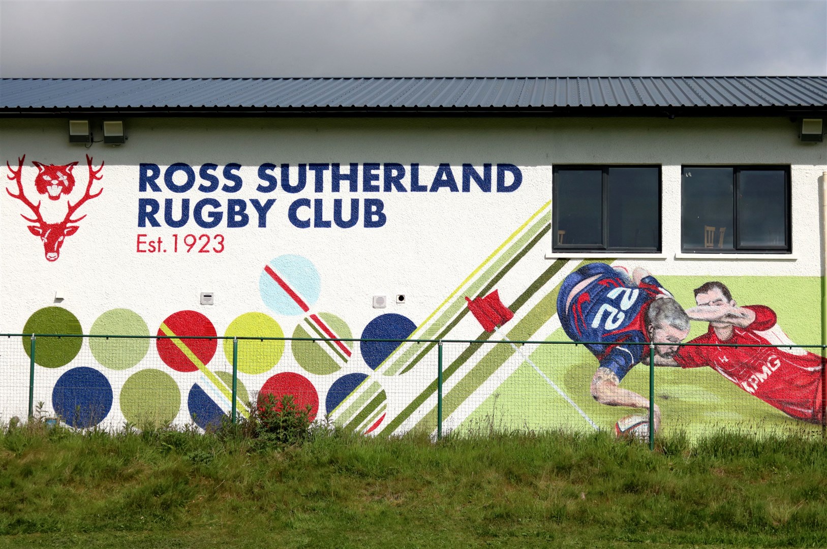 The mural on the Ross Sutherland Rugby Club Clubhouse. Picture: Emily Garrow.