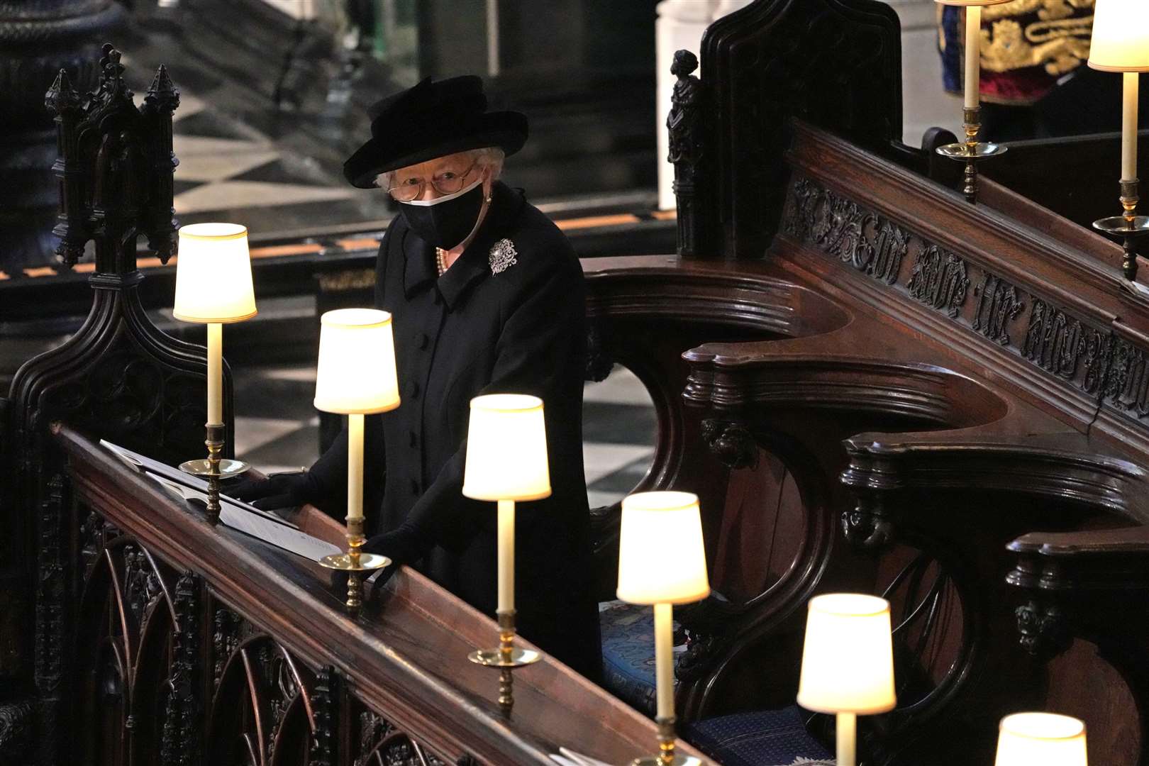 The Queen during the funeral of her husband, the Duke of Edinburgh (Yui Mok/PA)