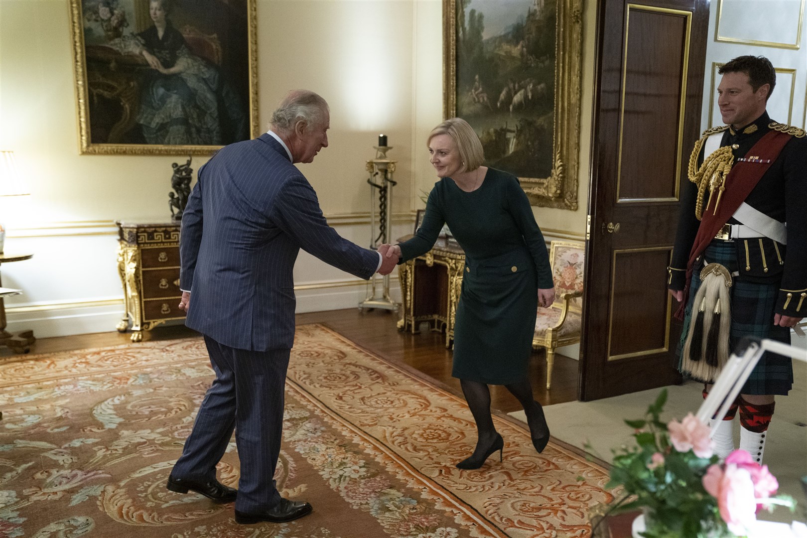 The King meets Prime Minister Liz Truss during their weekly audience at Buckingham Palace (Kirsty O’Connor/PA)