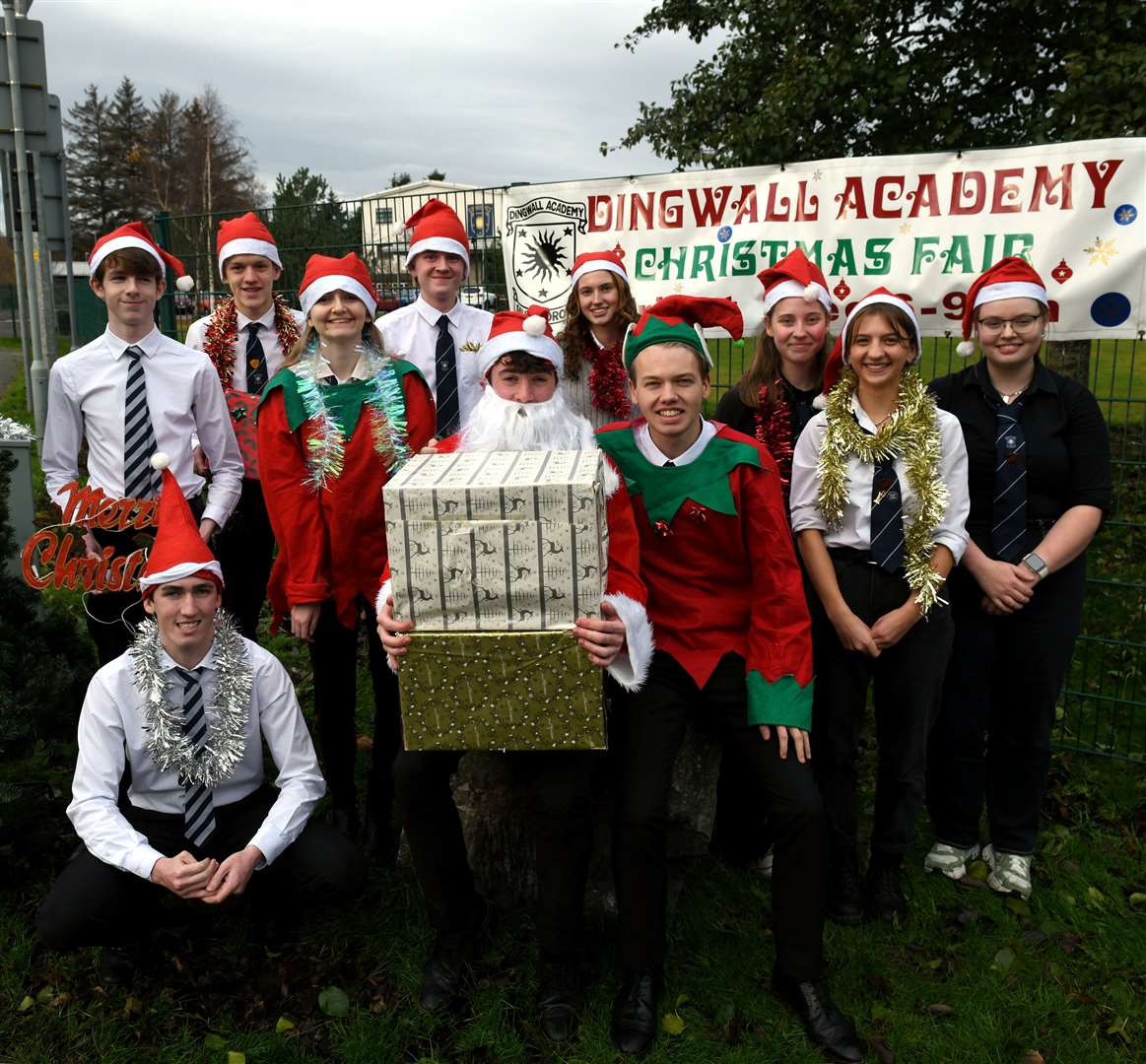 Dingwall Academy seniors getting ready for the Christmas fair. Picture: James Mackenzie.