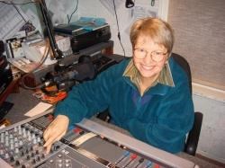 Two Lochs breakfast presenter Anne Gray at the controls