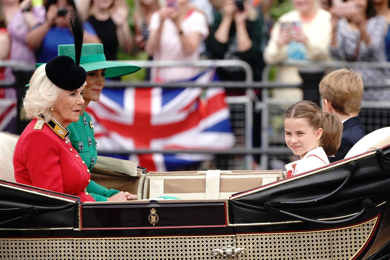 The children were accompanied by Queen Camilla and their mother, the Princess of Wales (Victoria Jones/PA)