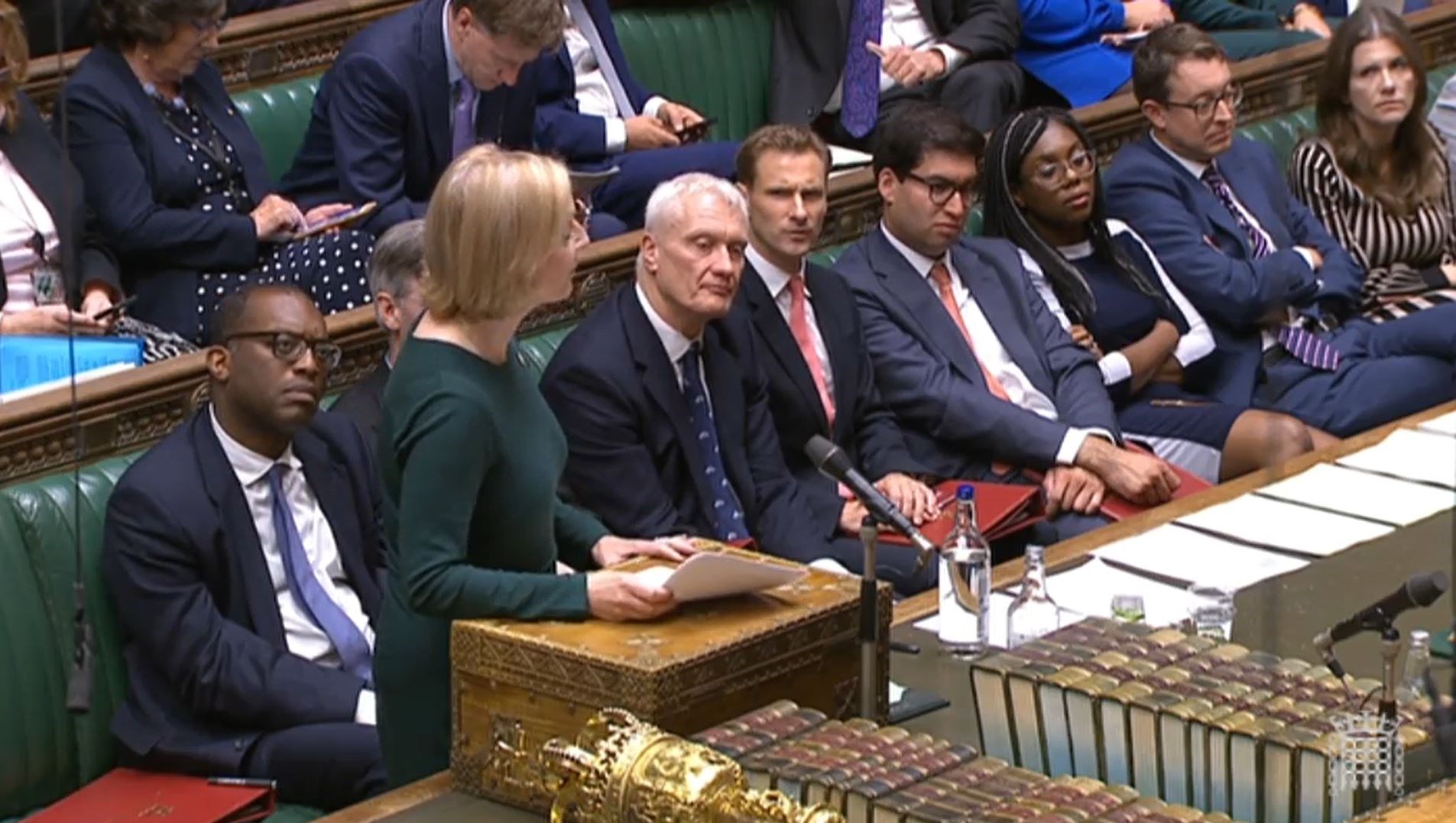 Former prime minister Liz Truss speaking in the House of Commons before she was advised about the late Queen’s worsening health (House of Commons/PA)