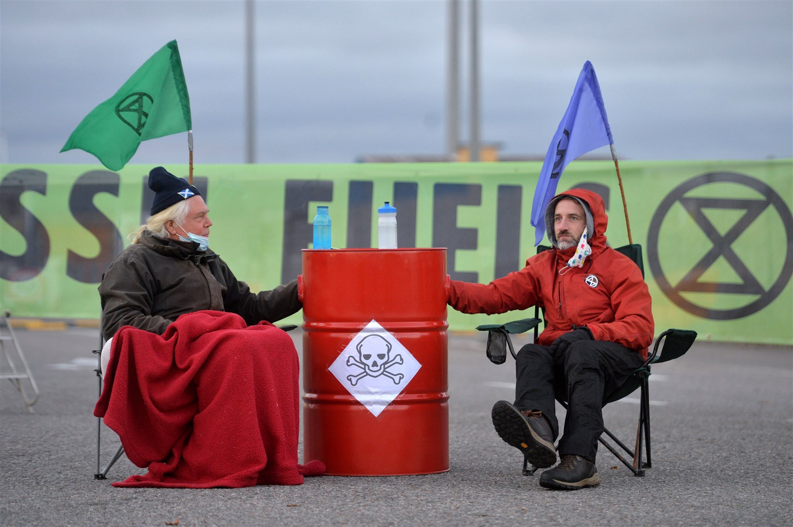 Extinction Rebellion (XR) Invergordon, Port of Cromarty Firth protest....Picture: Callum Mackay..