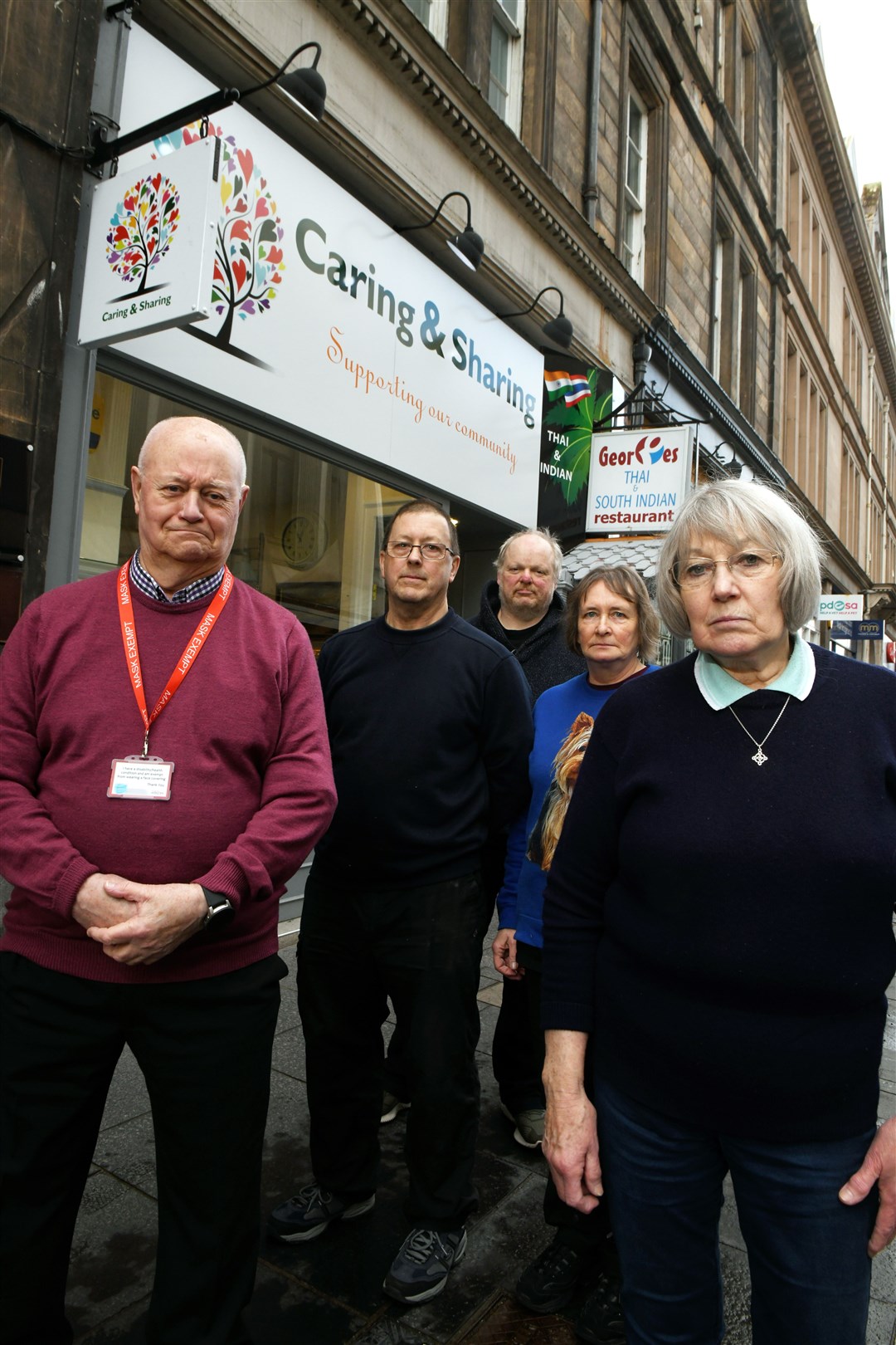 Andy Gordon, Hamish Fraser and Easton Thain, volunteers, Pauline Conway, Deputy Assistant and Izzie Macdonald, Shop Owner. Pictures: James Mackenzie