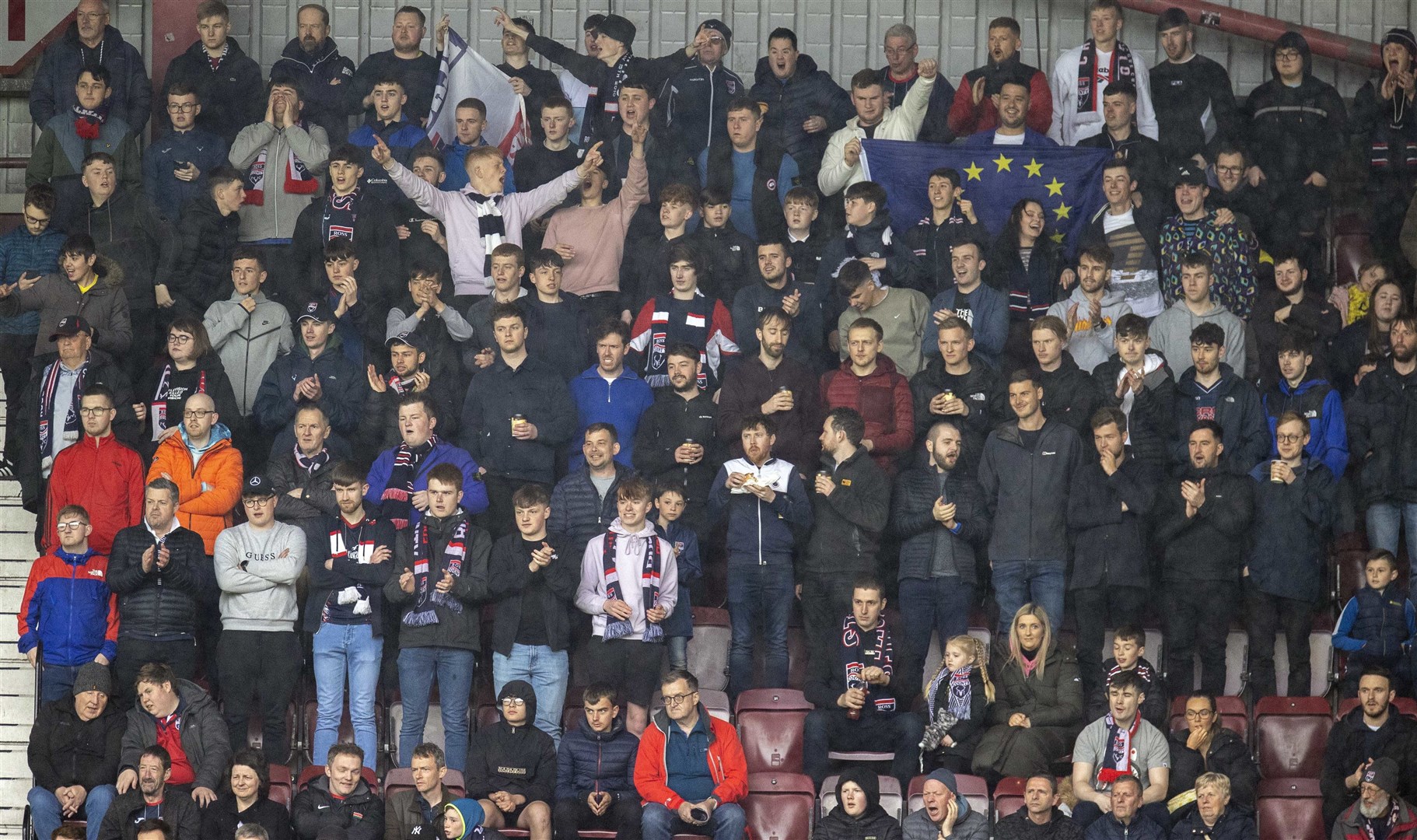 Ross County's supporters will need to be in strong voice once again for the trip to Dundee United on Saturday. Picture: Ken Macpherson