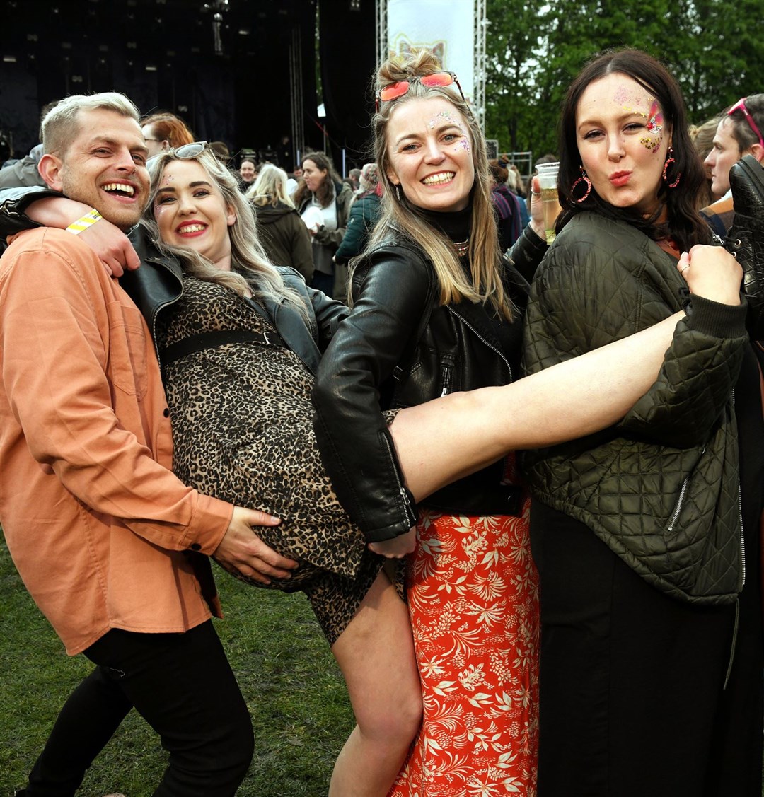 The Gathering Festival in the Northern Meeting Park 2022: Craig Windsor, Kirsty Littlejohn, Jenna MacIver and Lauren Macdonald. Picture: James Mackenzie.