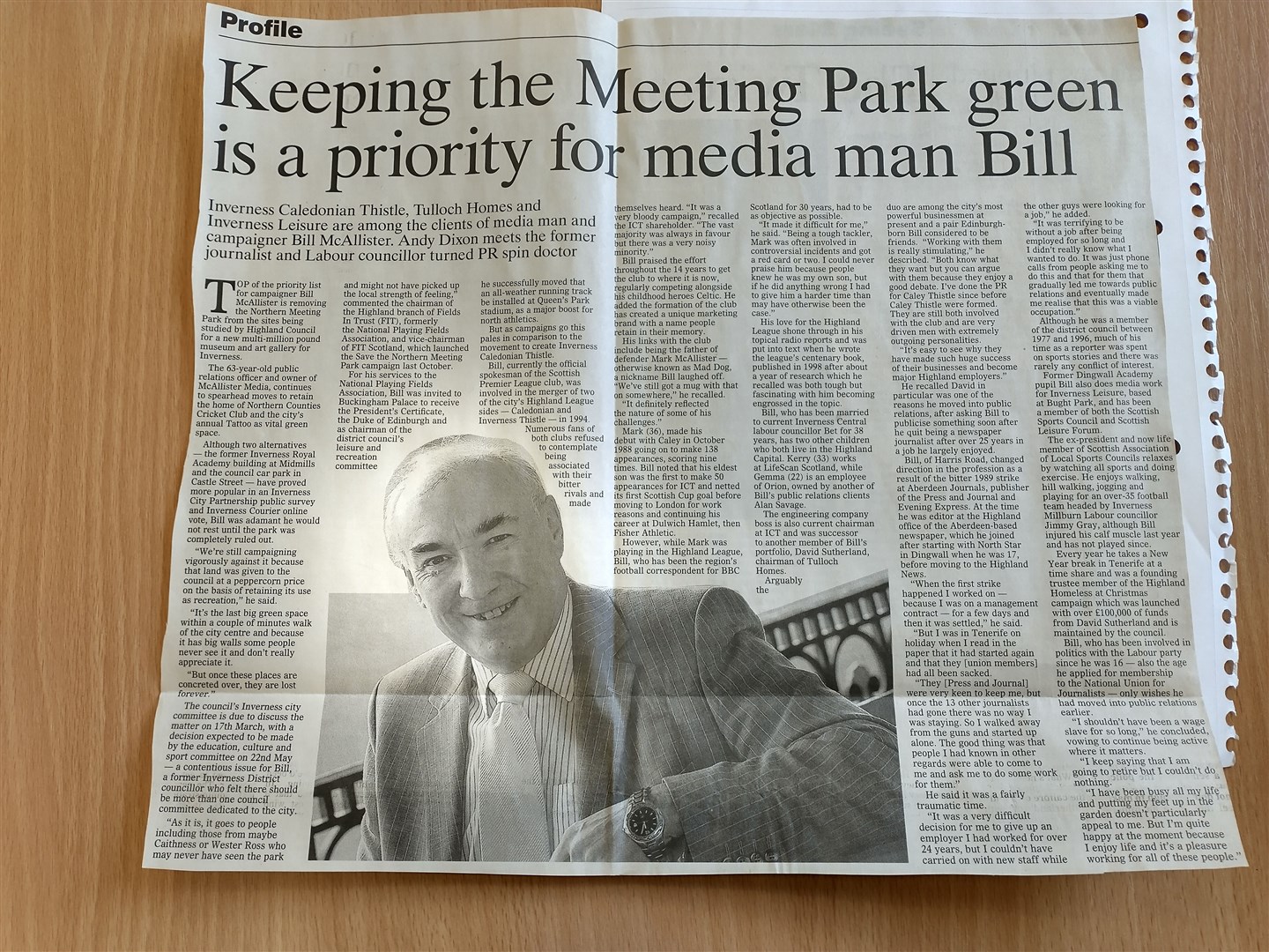 The profile interview with Bill McAllister was written by Andy Dixon in March 2008.