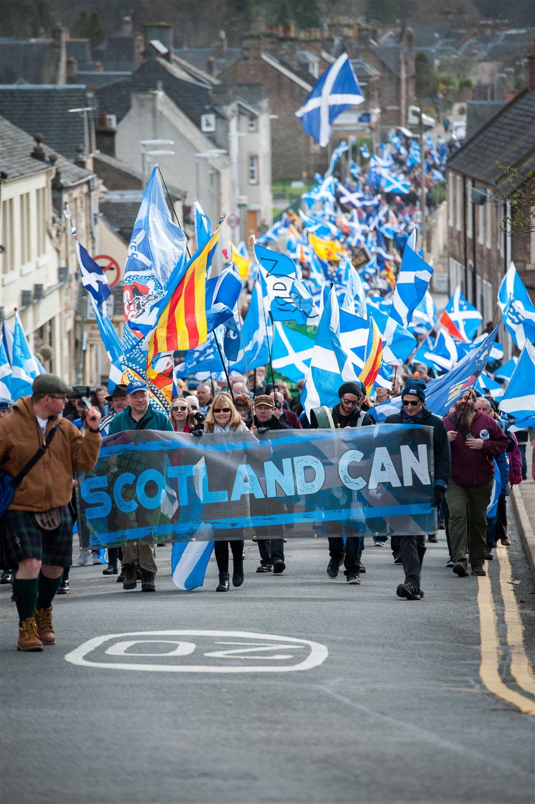 Marchers during a previous pro-independence parade in Inverness. Picture: Callum Mackay/HNM. Image No. 043546.