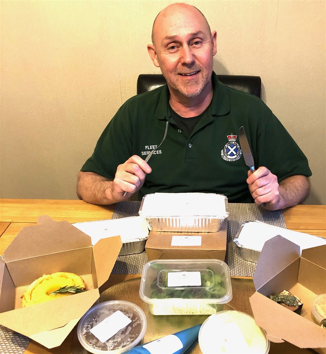 Gary Mitchell of the Scottish Ambulance Service was delighted to receive his meal for two.