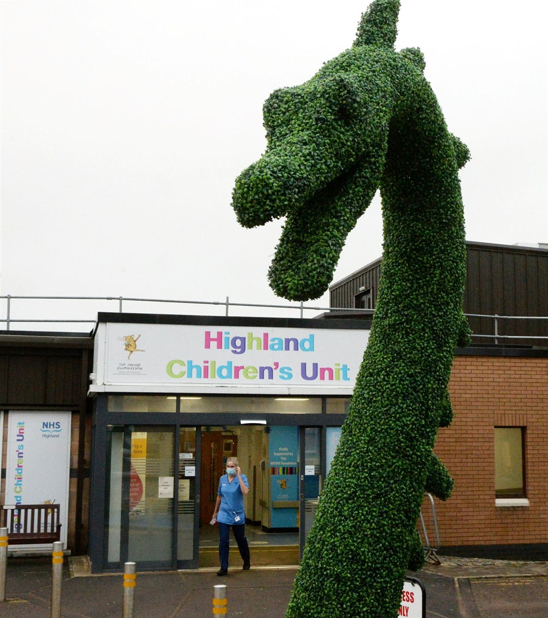 Another familiar figure outside the children's unit. Picture: James Mackenzie
