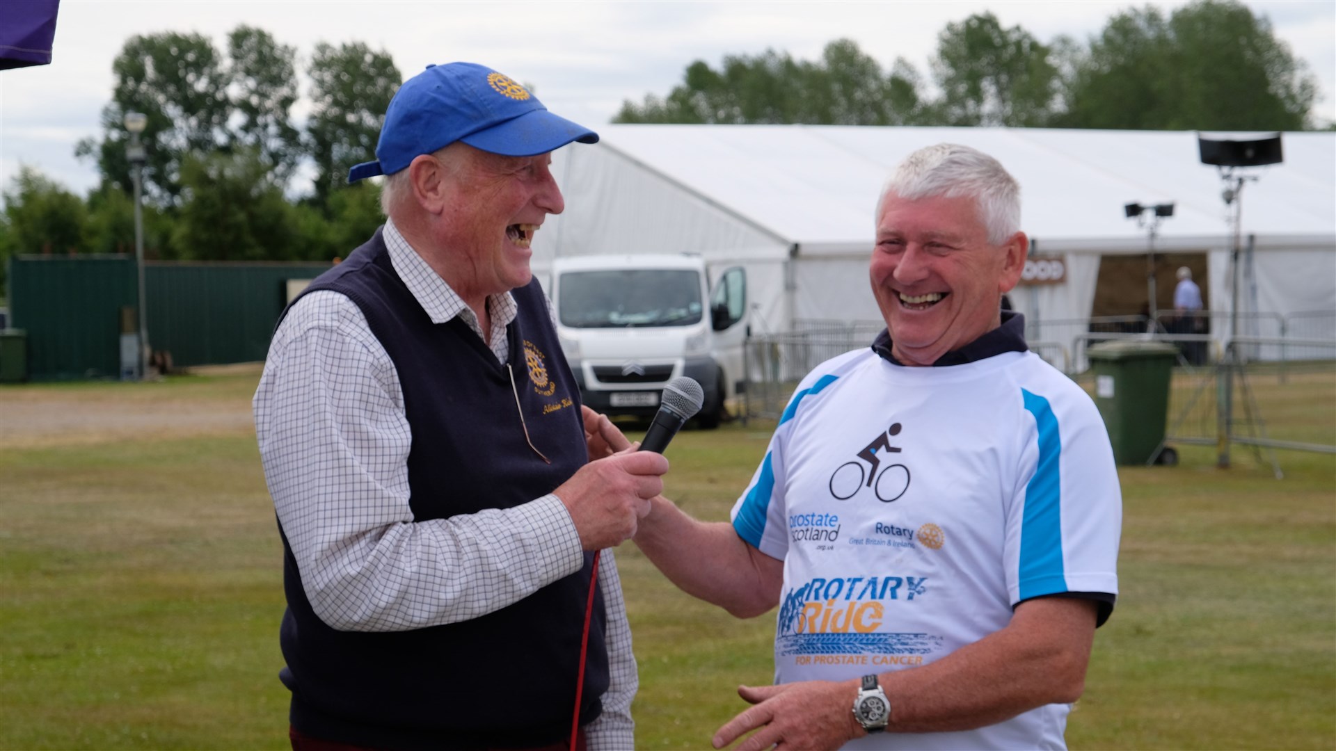 Alistair Sutherland from neighbouring East Sutherland Rotary (he was our compere last year) and Will Porter Past President of Tain & Easter Ross Rotary sharing a laugh