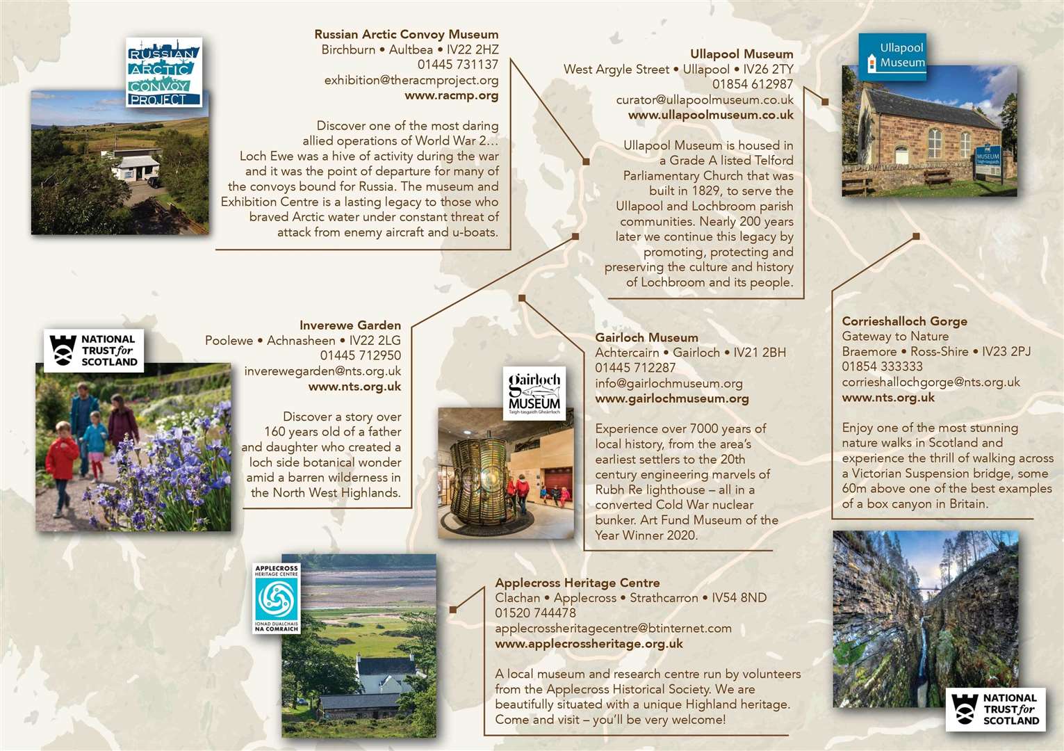 A promotional leaflet outlines the appeal of the visitor spots in a nutshell.
