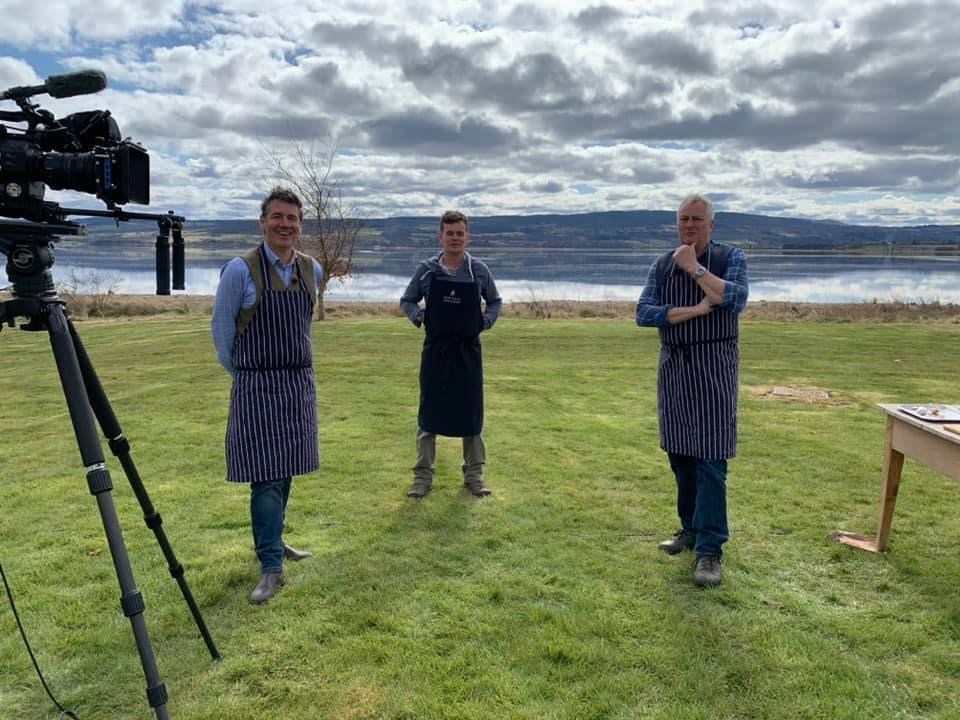 Dougie Vipond, Johnnie Martin (centre) and Nick Nairn rustle up a spud-related treat for Landward episode 5 of 26 in the current 2021 series