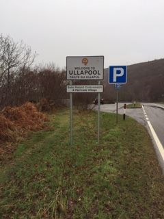 An entrance sign at Ullapool to be replaced.