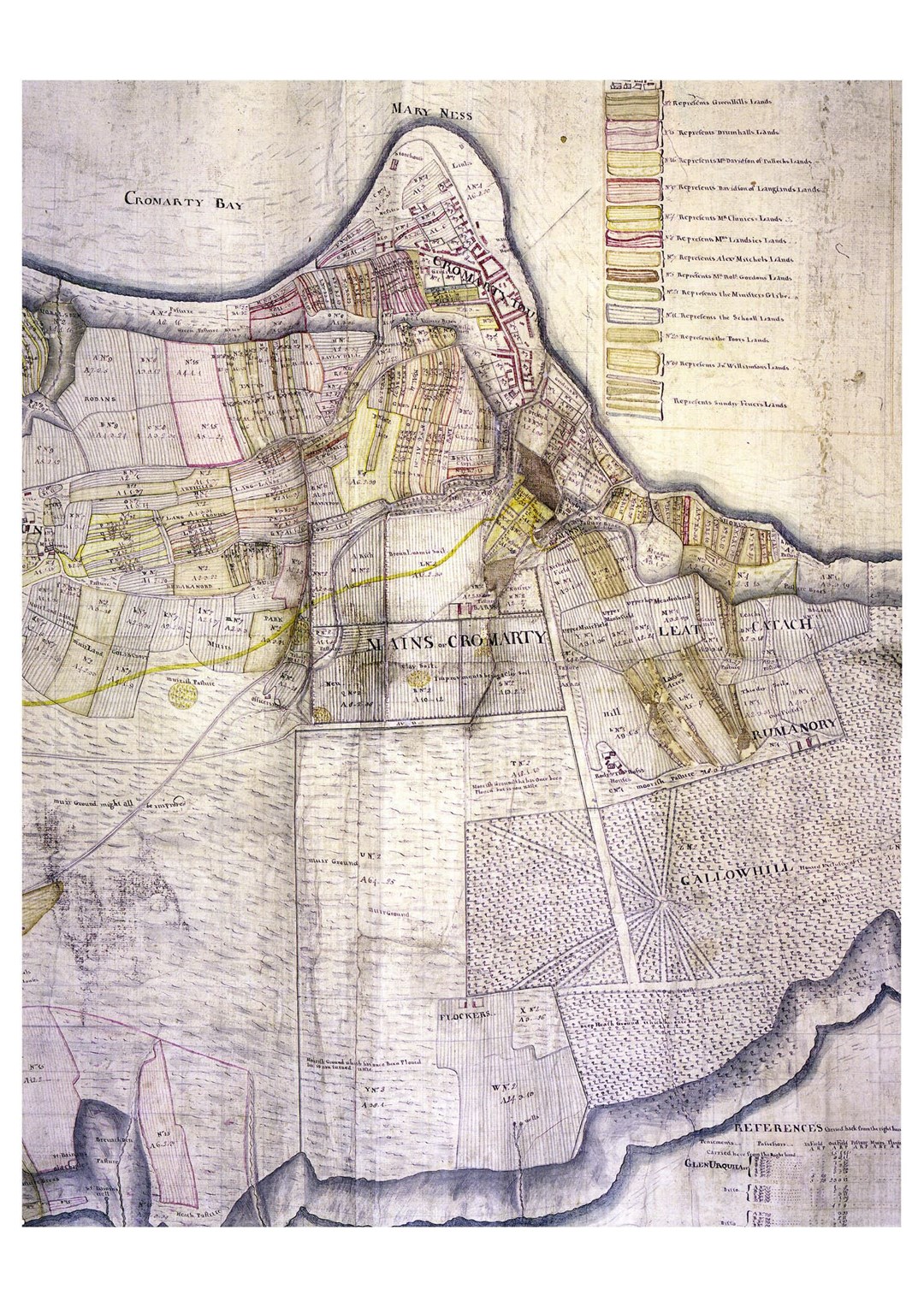 A map of the Mains of Cromarty by David Aitken, in the18th century.