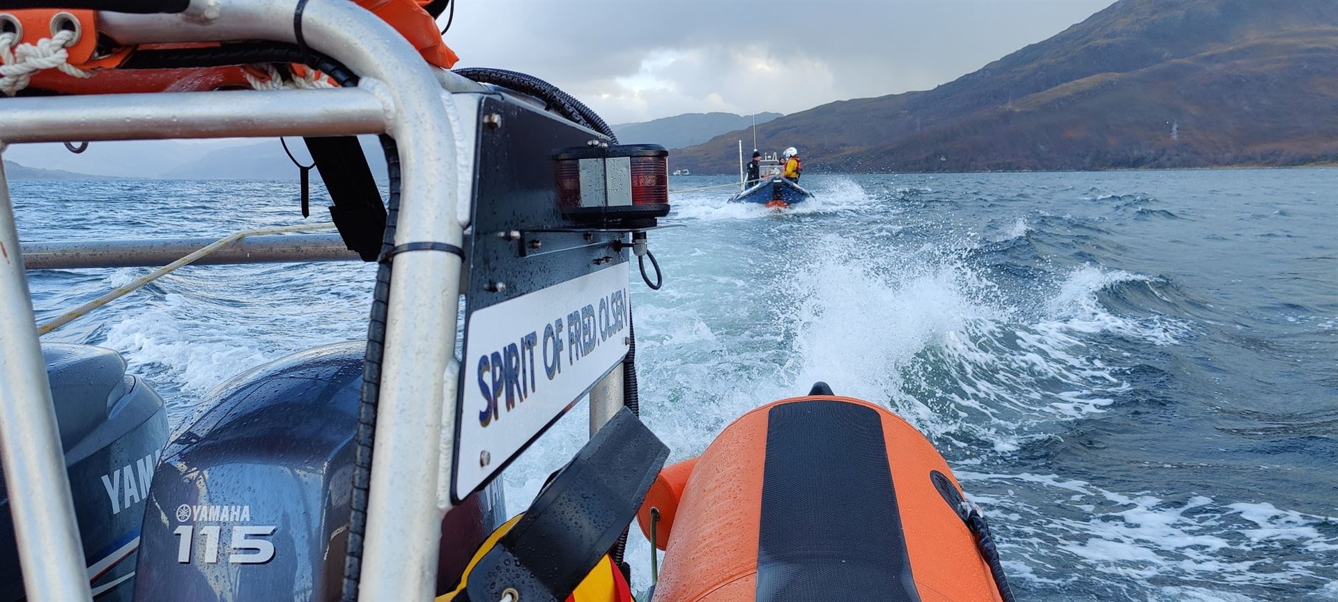 Dive boat under tow. Picture: Kyle RNLI