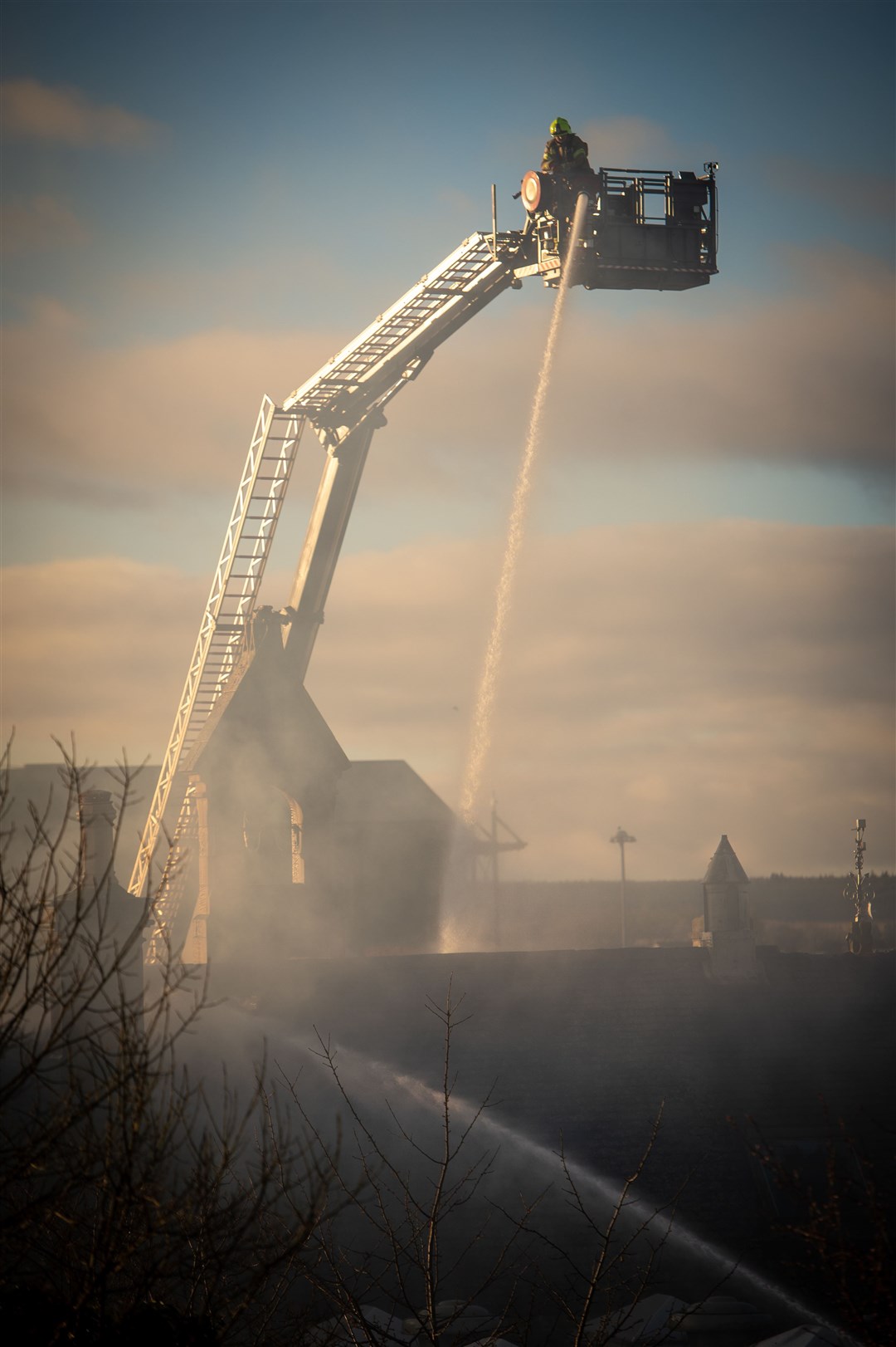 Nearly a year to the day Park Primary School, Invergordon, catches fire again....Picture: Callum Mackay..