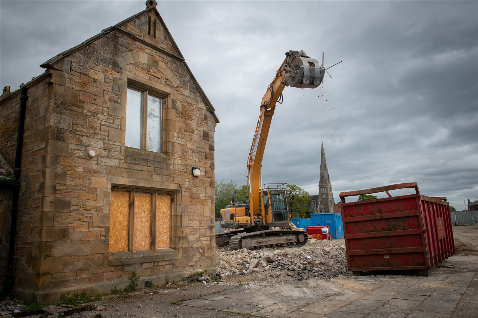 Park Primary in Invergordon being demolished .Picture: Callum Mackay.