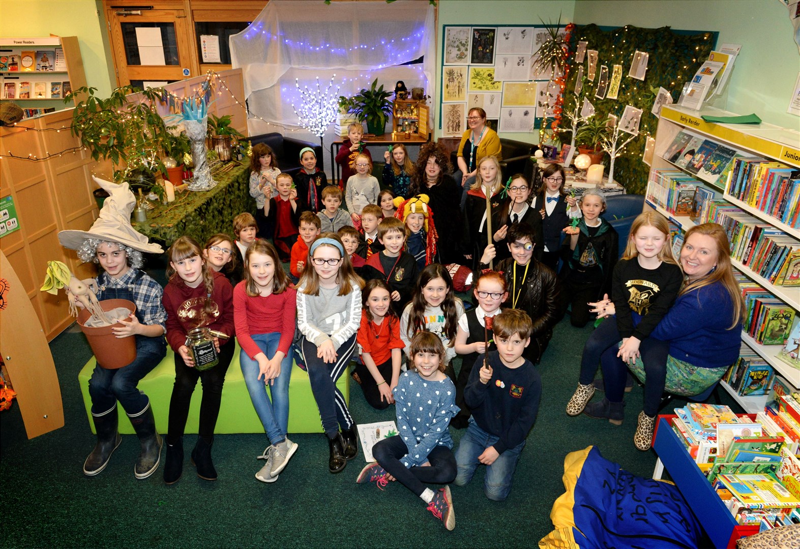 All the pupils who attended the Harry Potter night in the Fortrose Library. Pictures: James MacKenzie