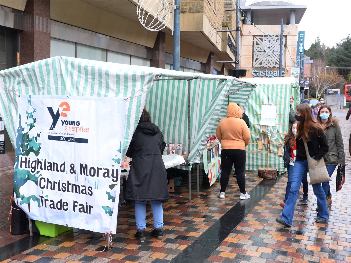 Young Enterprise trade market on Inverness High Street..Picture Gary Anthony.