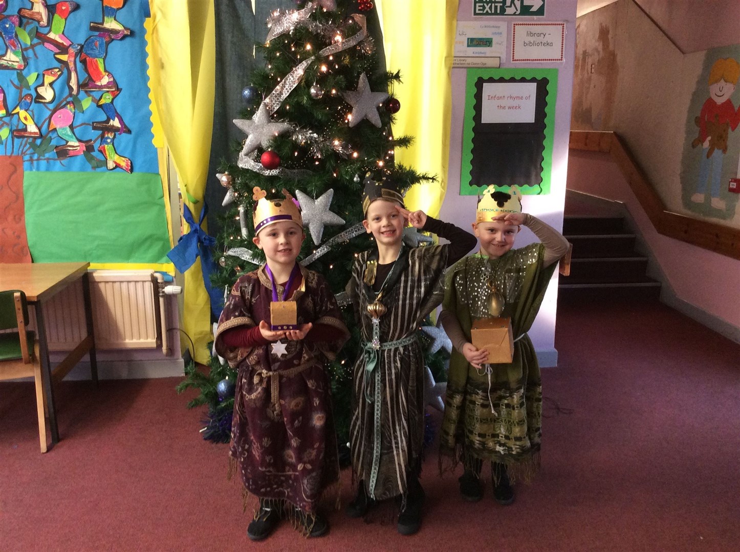 Dingwall Primary Nativity. Connor, Euan and Ollie playing the Three Wise Men.