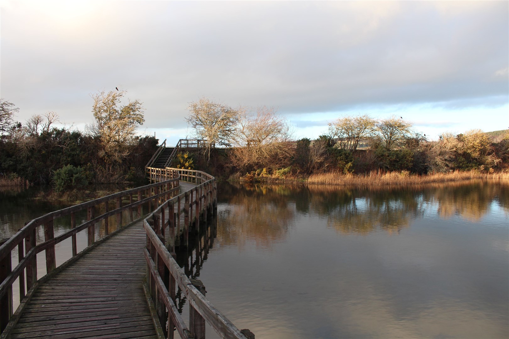Boardwalk at Merkinch Nature Reserve in Inverness.