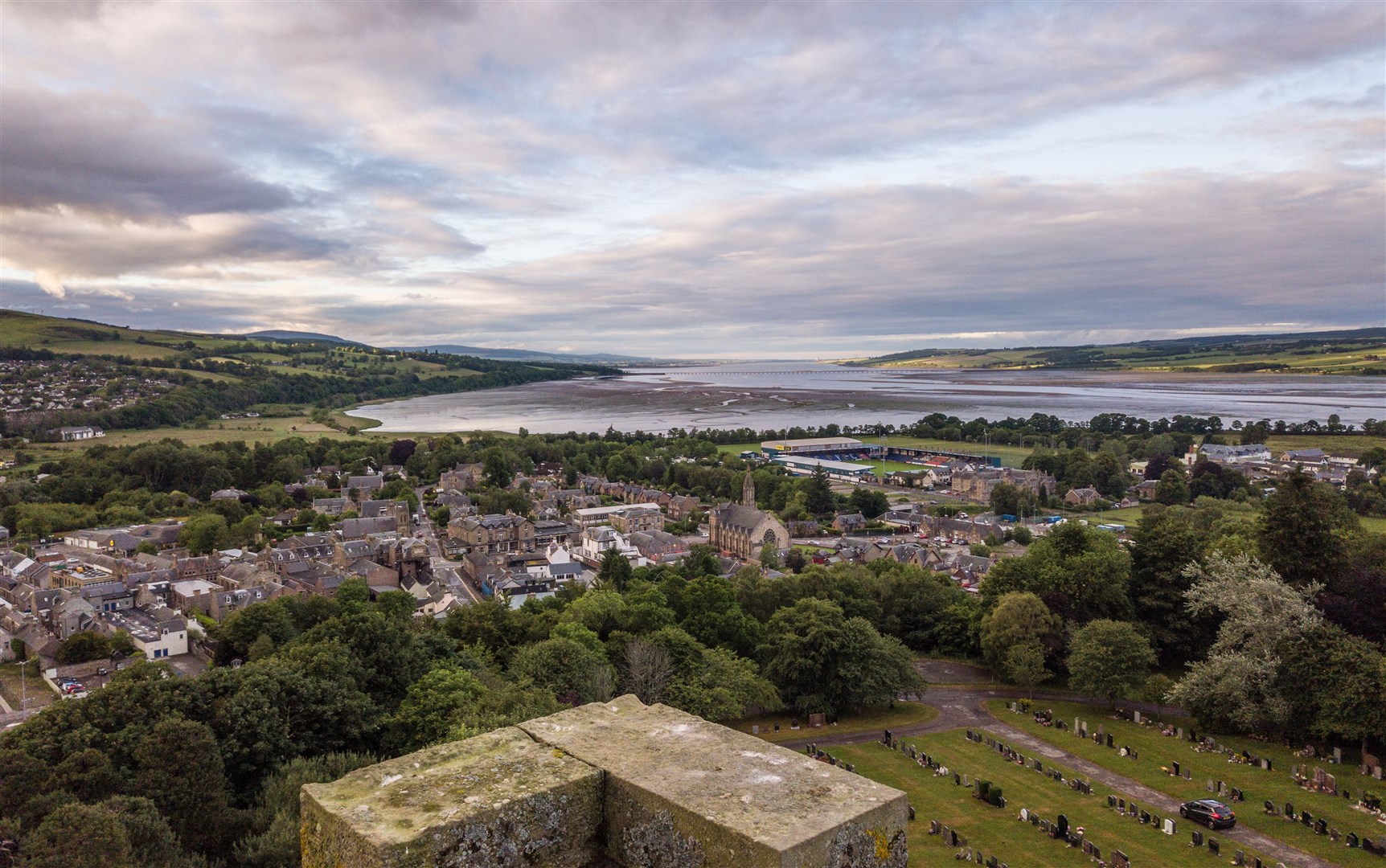 The view from the top of the tower offers a fabulous panorama for miles around.