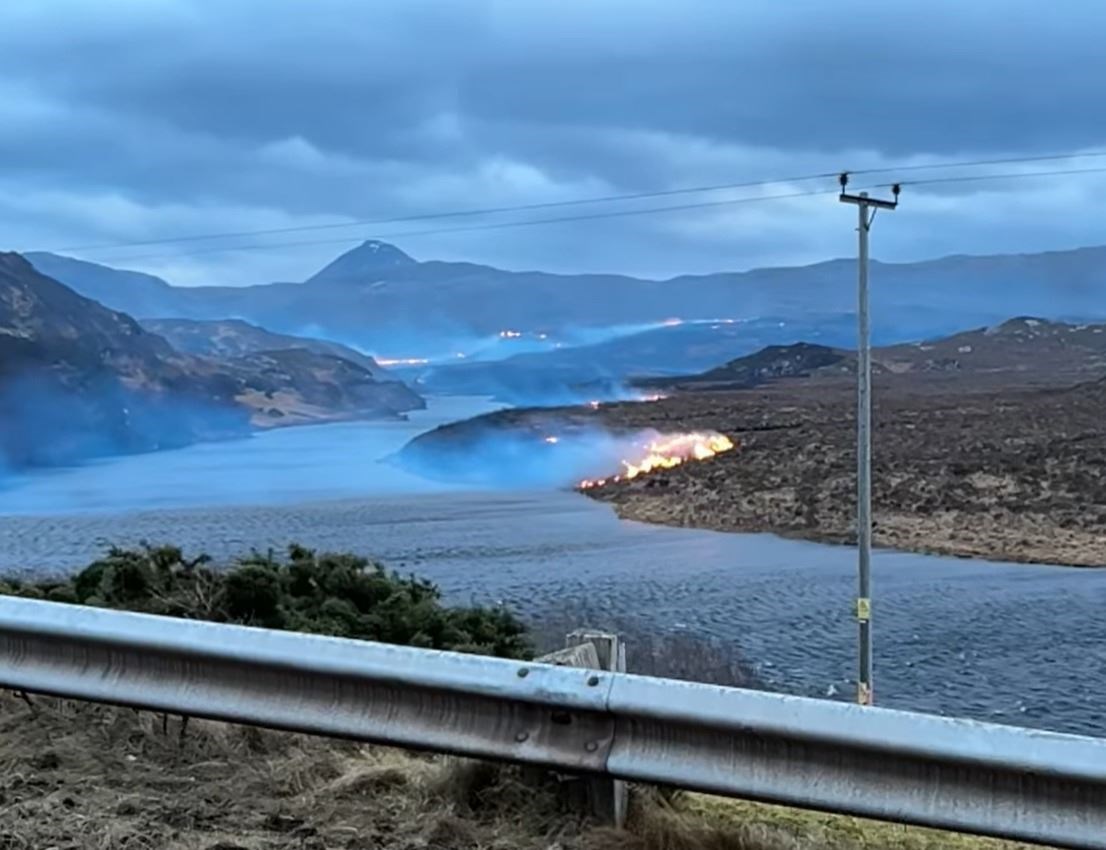 The Assynt wildfire. Picture: Lewis MacAskill.