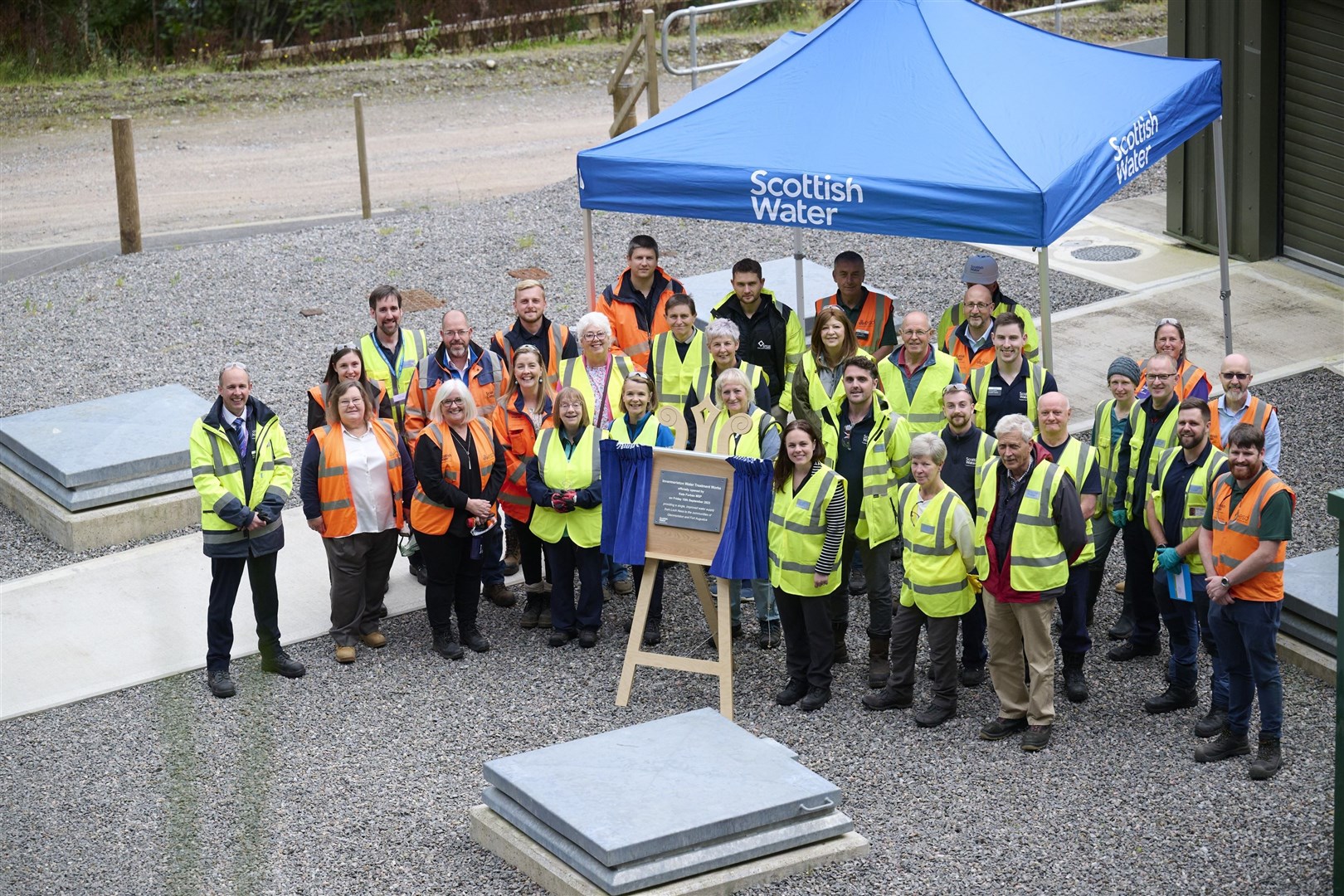 Kate Forbes with local community members and Scottish water representatives on the opening day.