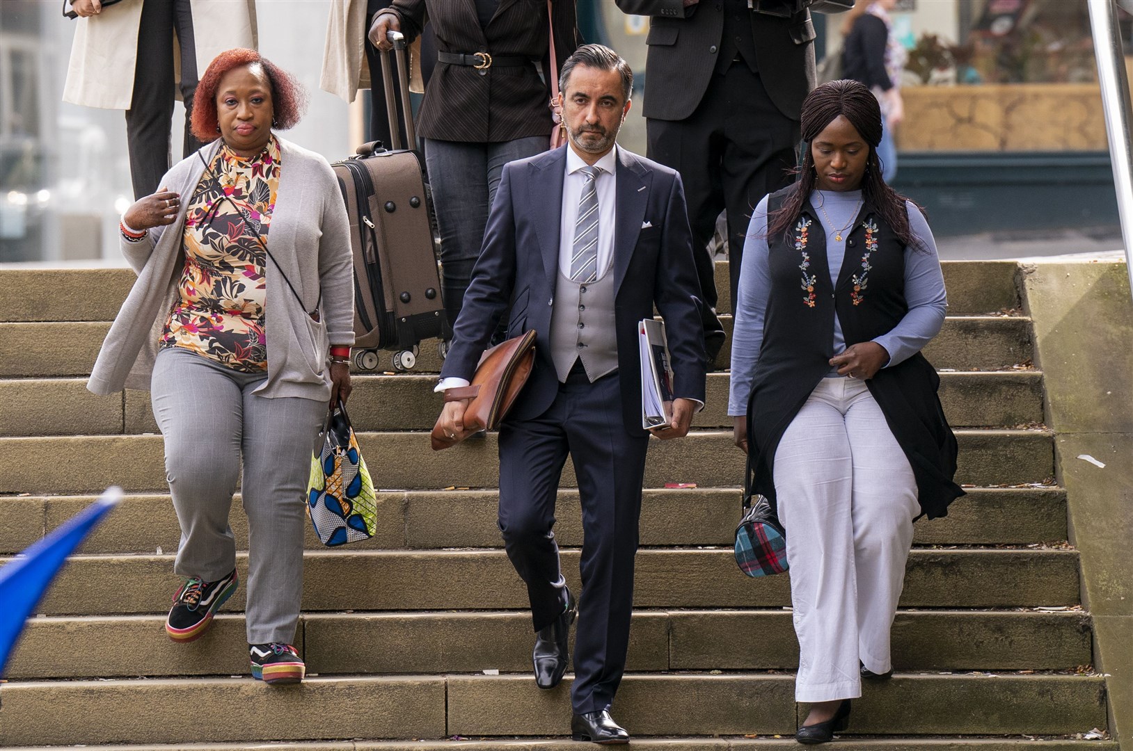 Sheku Bayoh’s family arrive at the public inquiry into his death (Jane Barlow/PA)