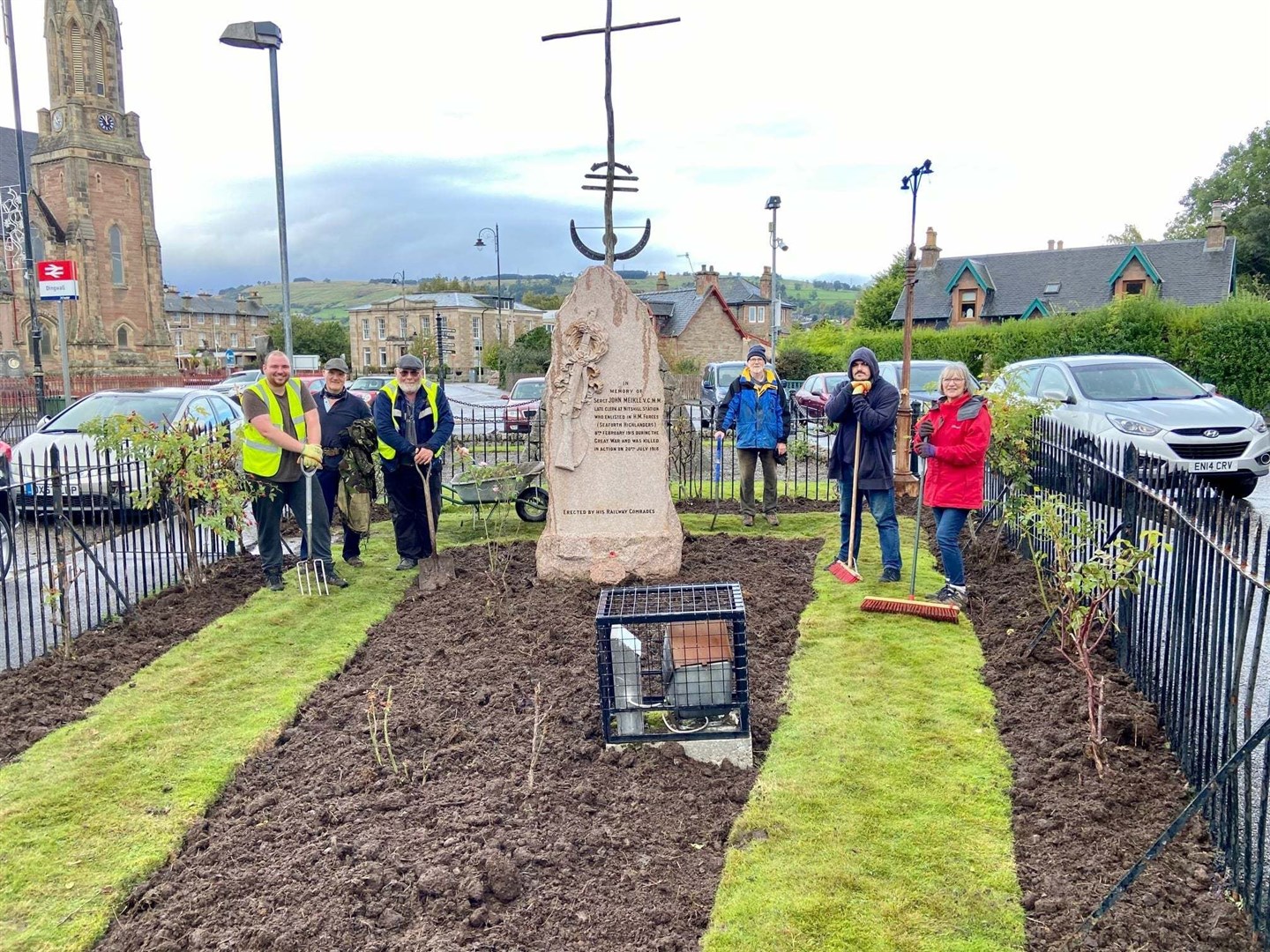 Volunteers at the Normandy and Seaforth Memorial flower bed have been thanked for a great job. Picture: Dingwall Community Council