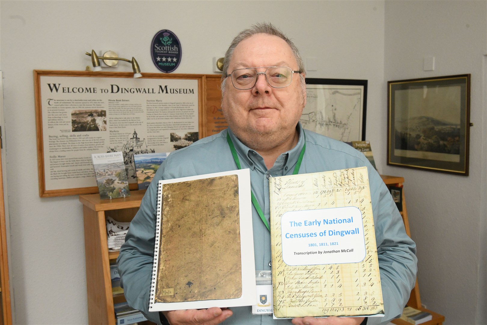 Jonathan McColl with a copy of the new book, The Early National Censuses of Dingwall. Picture: James Mackenzie.