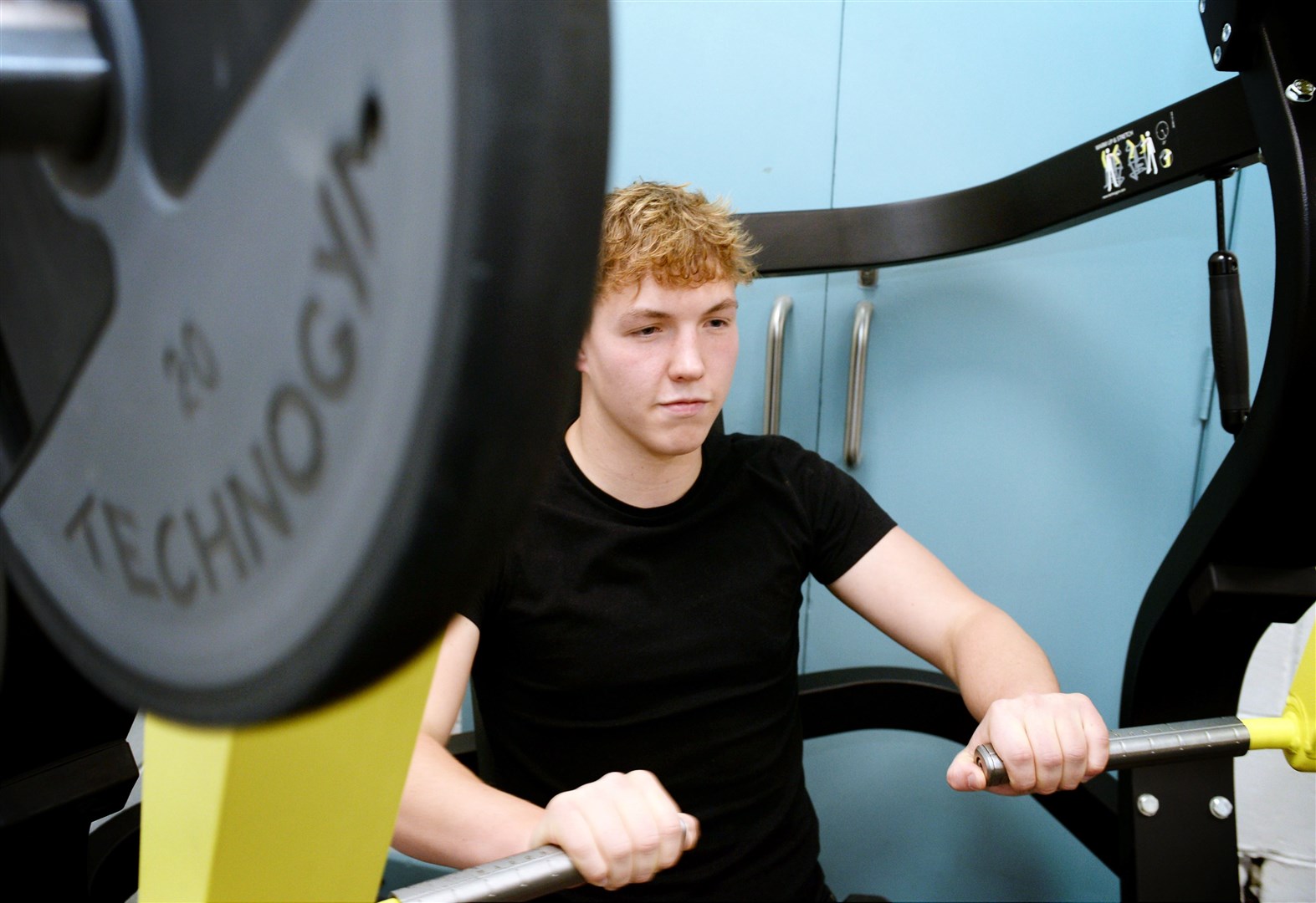 Finlay Graham from Dingwall working out at his local leisure centre. Picture: James Mackenzie