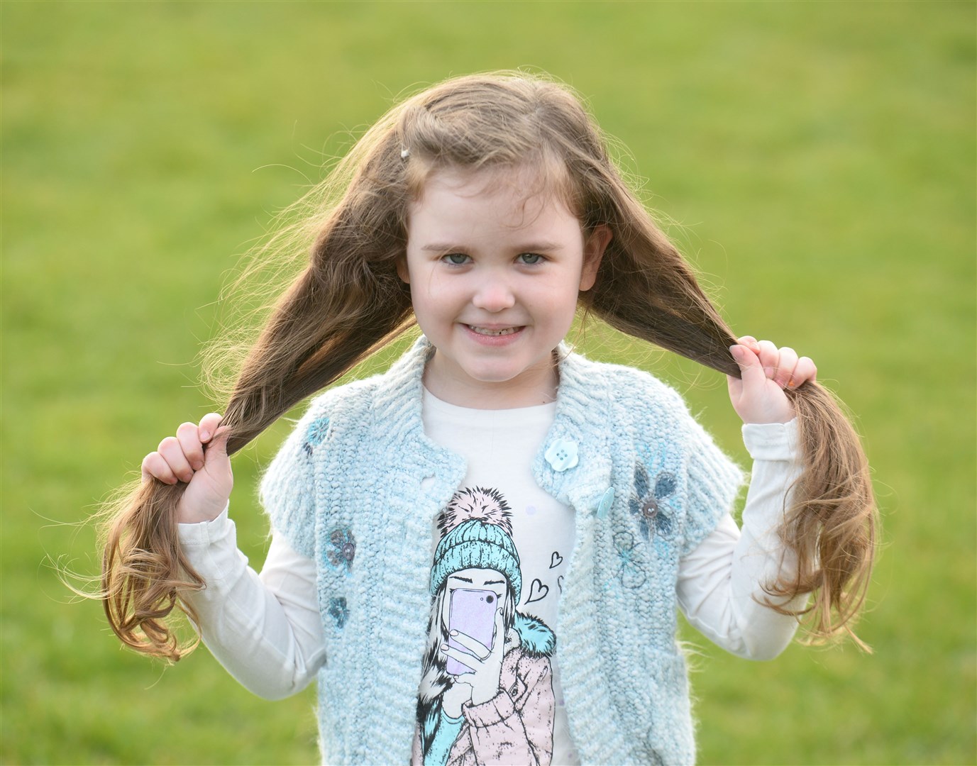 Little Freya Bertram (4) from Invergordon will get her hair cut for charity. Picture: Gary Anthony