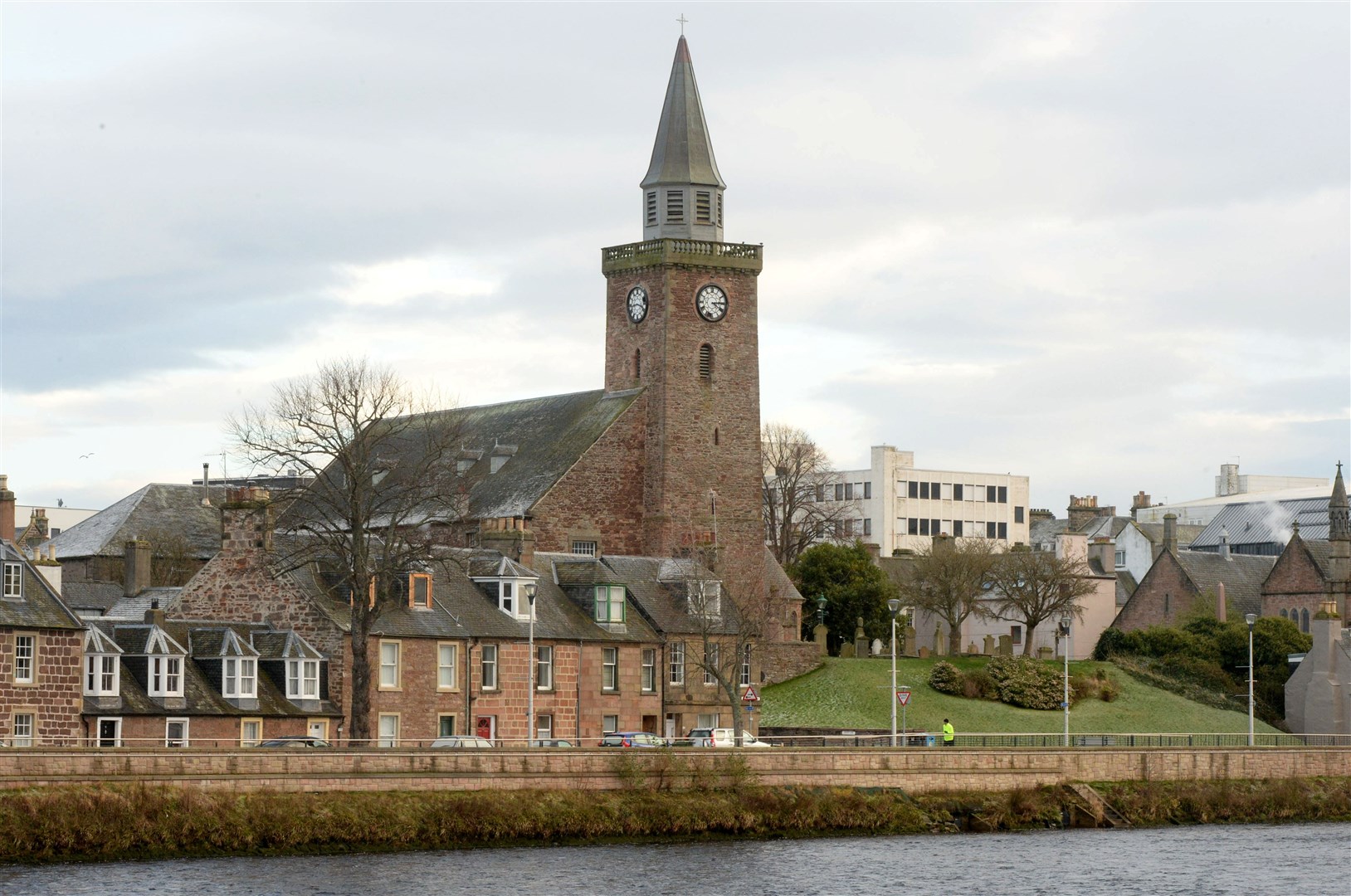 The Old High Church is a distinctive landmark on the riverside in Inverness.