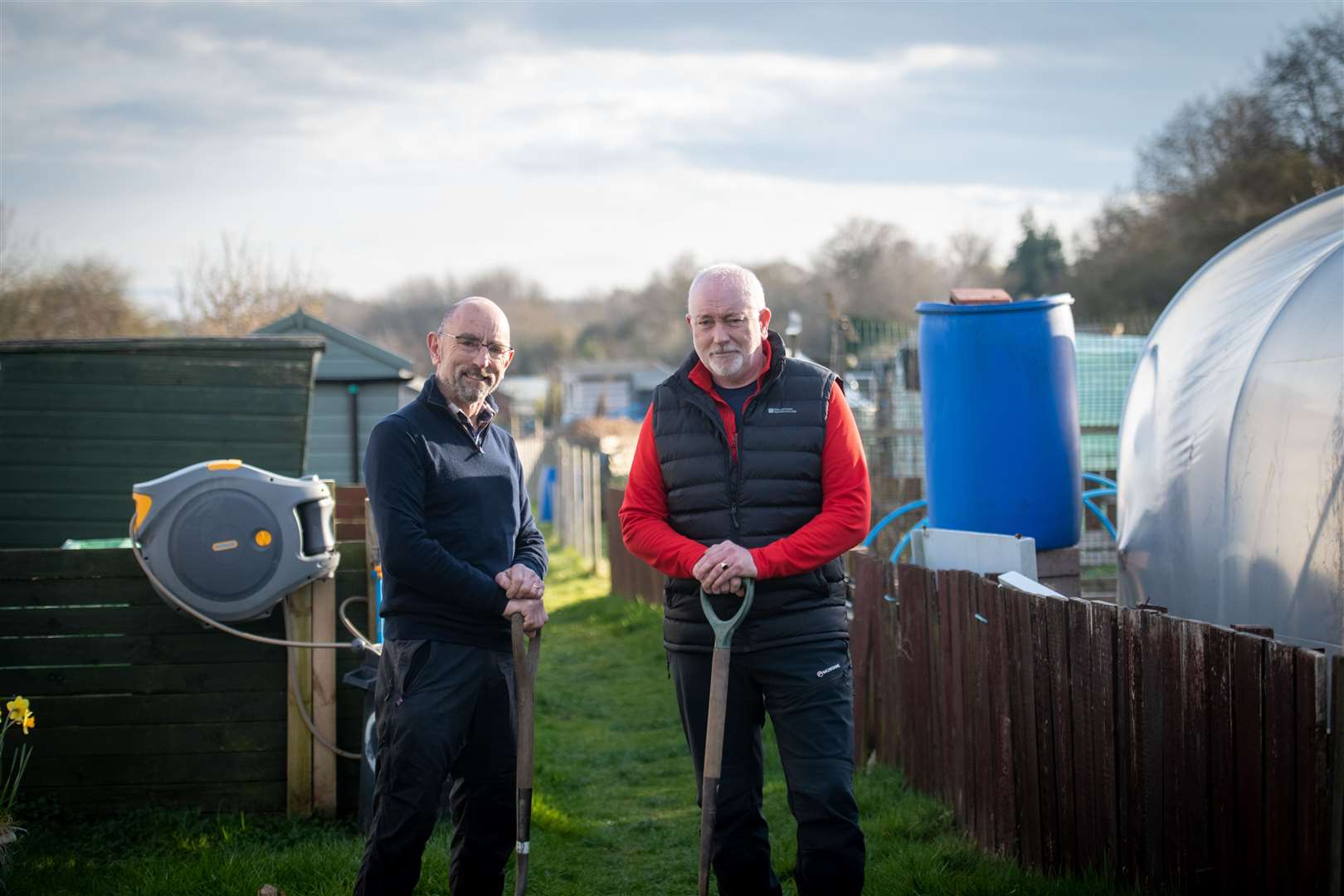 DCDC's Jim Holden and community councillor Jack Shepherd check out allotments in the Highland capital. Picture: Callum Mackay